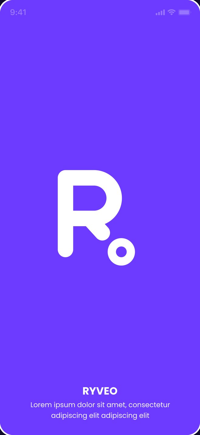 RYVEO splash screen with the new logo