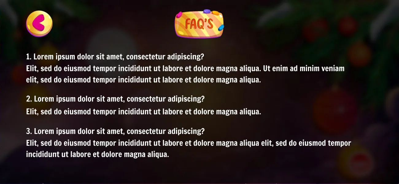 Snowglow Bingo Faqs screen
