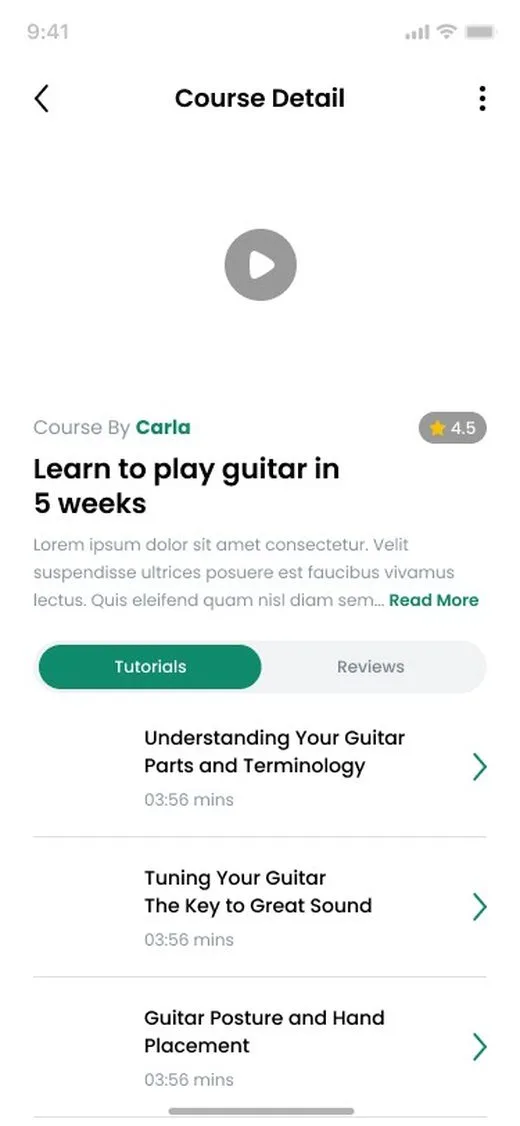 Talvio Course Detail screen